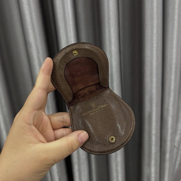 Gucci Dark Brown Leather Coin Holder - Picture 1 of 5